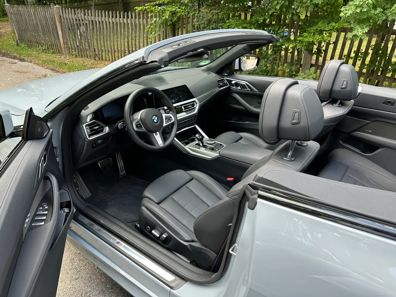 BMW 430i Cabrio 2023, interior — Sports Car Rental Germany, Germany. Top down for sunlit backroads between meetings