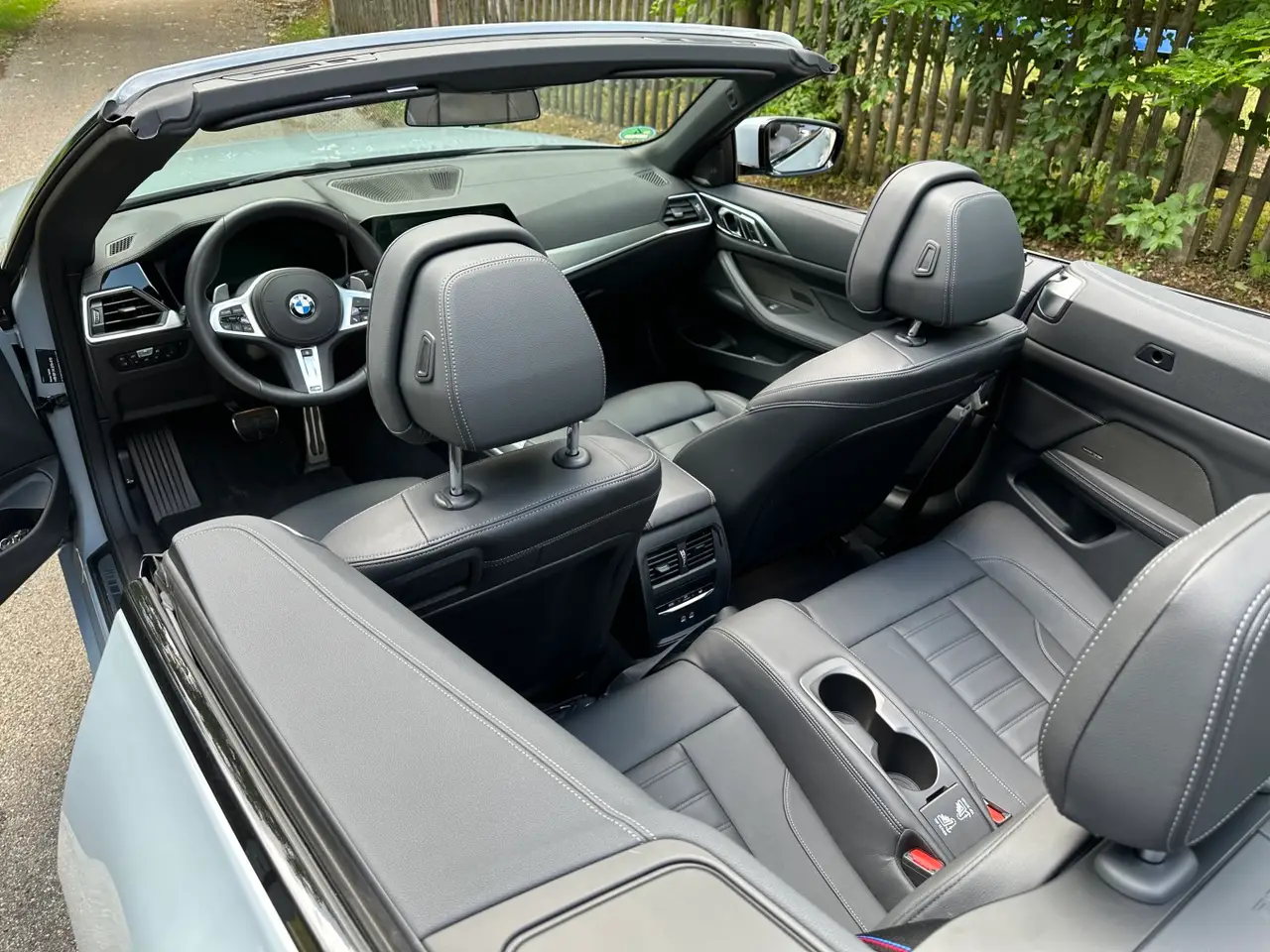 BMW 430i Cabrio 2023, dashboard — Sports Car Rental Germany, Germany. Top down for sunlit backroads between meetings