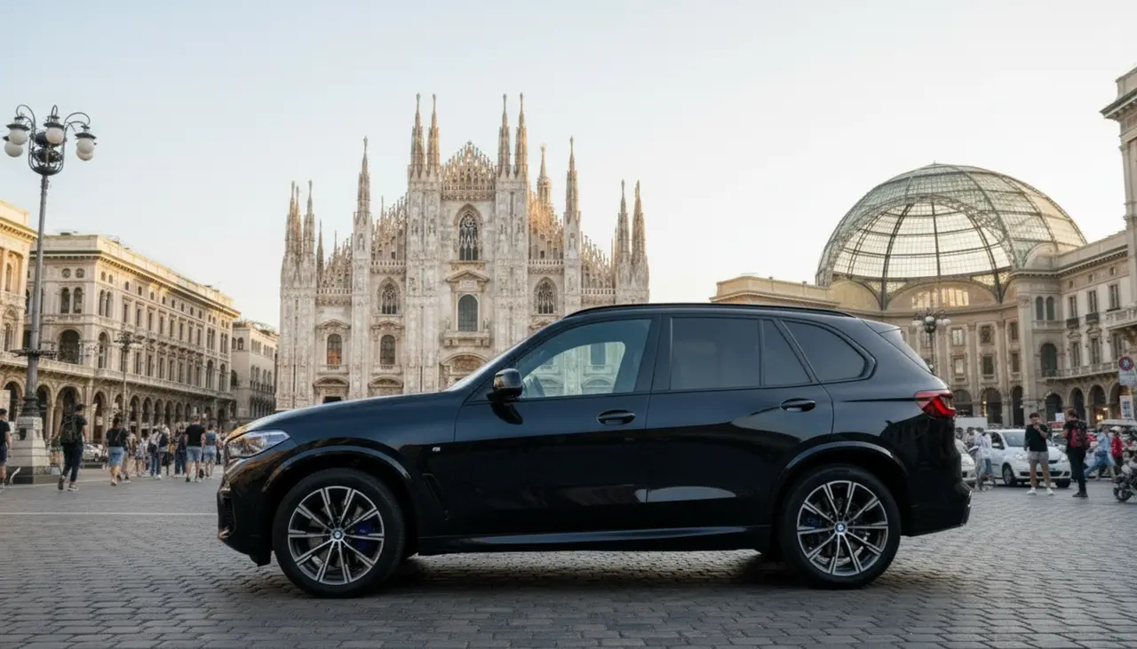 BMW X5 4.0i M 2025, rear view — Sports Car Rental Germany, Germany. Effortless power for family trips across Germany's countryside