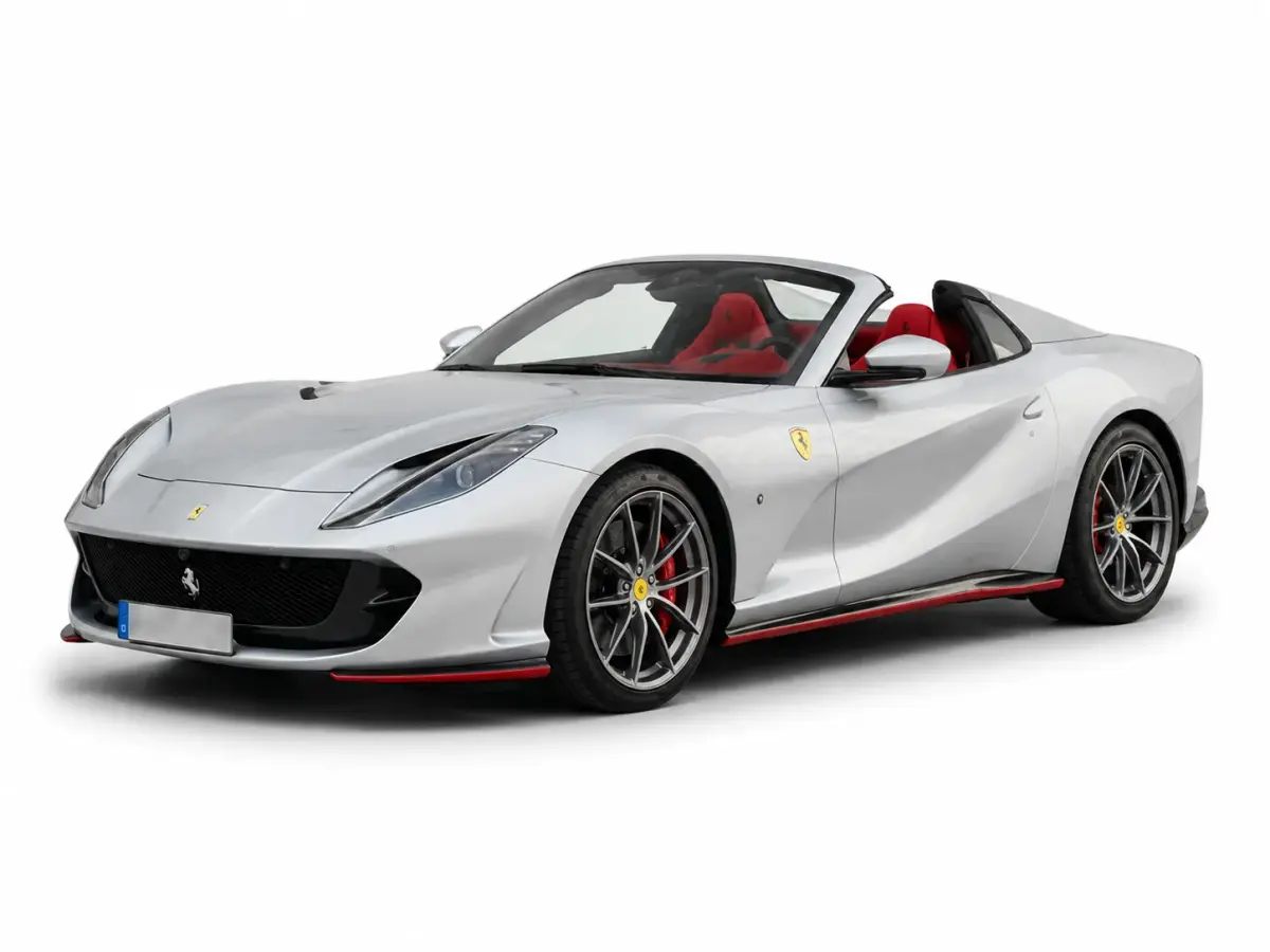 Ferrari 812 GTS 2024, exterior — Sports Car Rental Germany, Germany. The 2024 Ferrari 812 GTS puts 789 hp under a driver's right foot through a chassis tuned…
