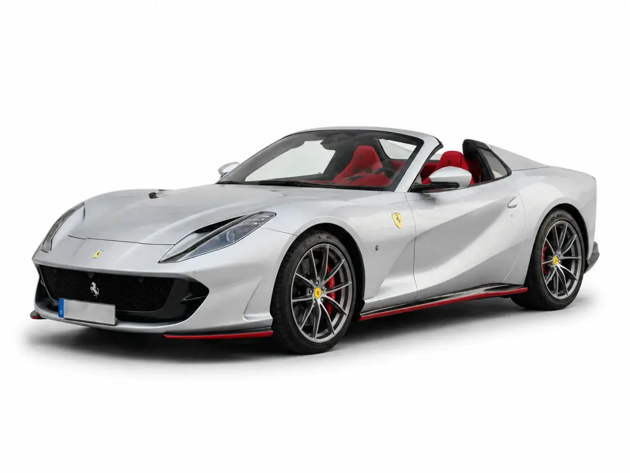 Ferrari 812 GTS 2024, exterior — Sports Car Rental Germany, Germany. The 2024 Ferrari 812 GTS puts 789 hp under a driver's right foot through a chassis tuned…