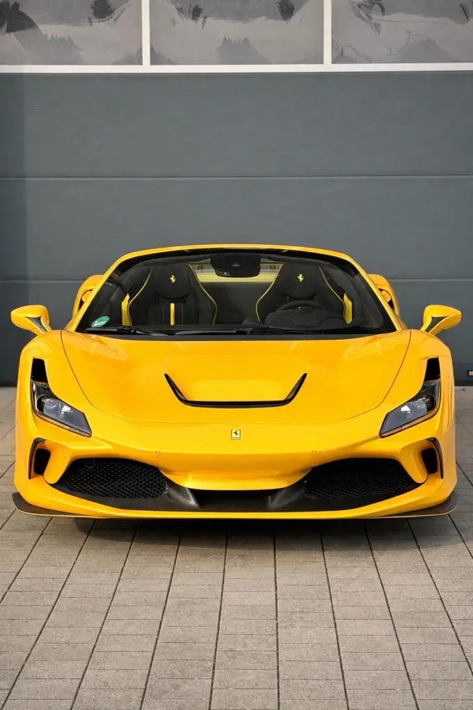 Ferrari F8 SPIDER 2023, rear view — Sports Car Rental Germany, Germany. Open-top thrills through Alpine switchbacks and coastal curves