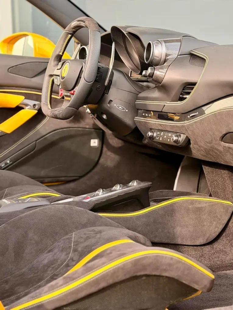 Ferrari F8 SPIDER 2023, dashboard — Sports Car Rental Germany, Germany. Open-top thrills through Alpine switchbacks and coastal curves