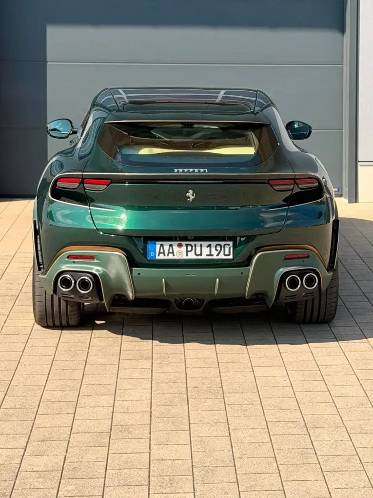 Ferrari Purosangue Atelier 2025, front view — Sports Car Rental Germany, Germany. Four seats, mountain roads, effortless family arrivals
