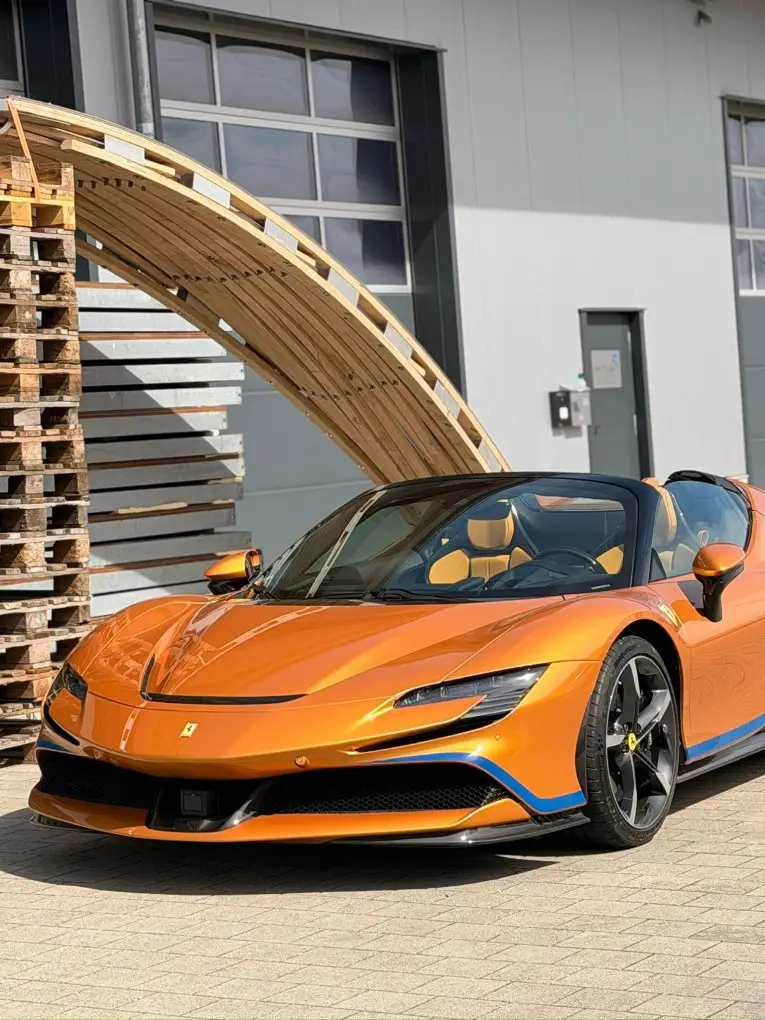 Ferrari SF90 Spider Tailor Made 2025, rear view — Sports Car Rental Germany, Germany. 986 Horsepower Turns Autobahn Straights Into Runways