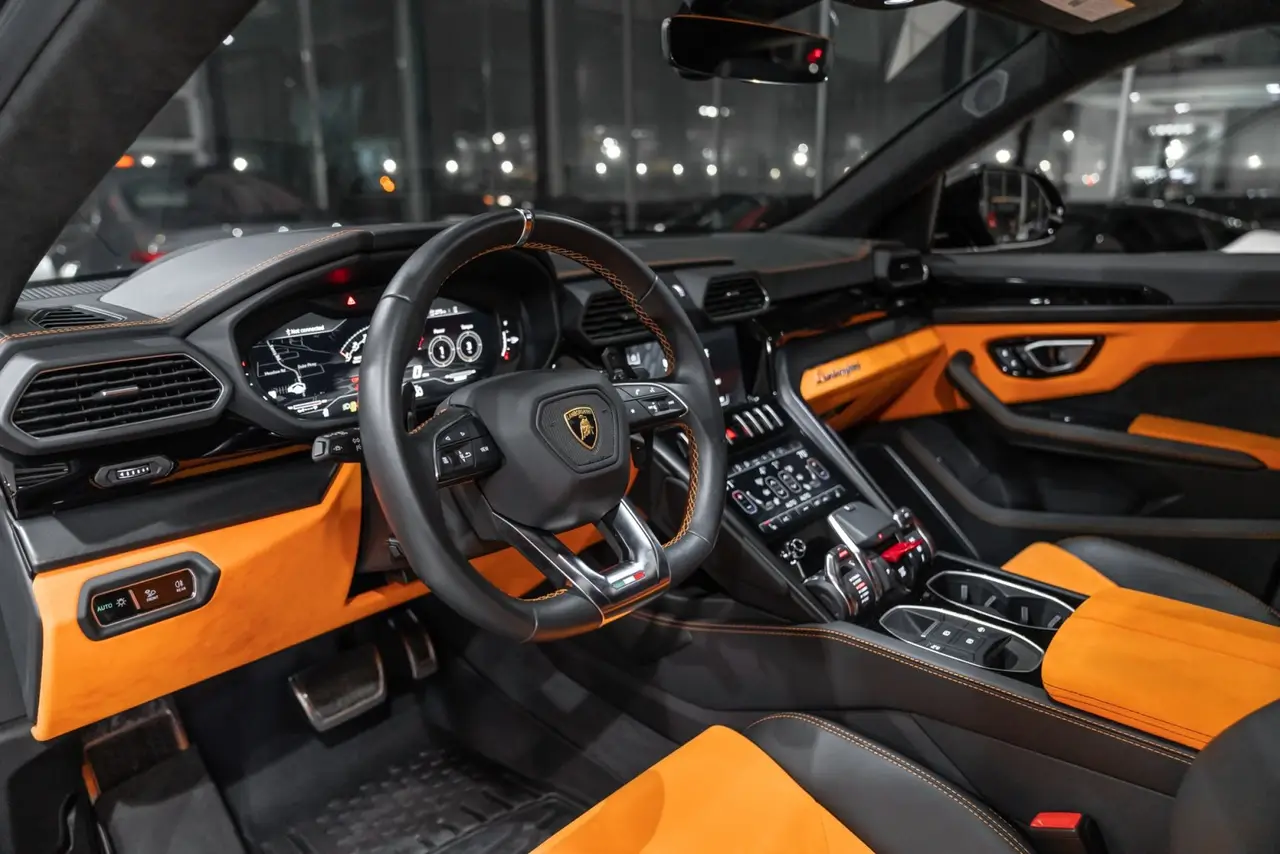 Lamborghini Urus S 2024, dashboard — Sports Car Rental Germany, Germany. Alpine passes and city transfers without changing cars