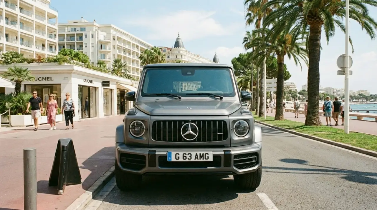 Mercedes Benz G63 2023, rear view — Sports Car Rental Germany, Germany. Command mountain switchbacks with commanding presence