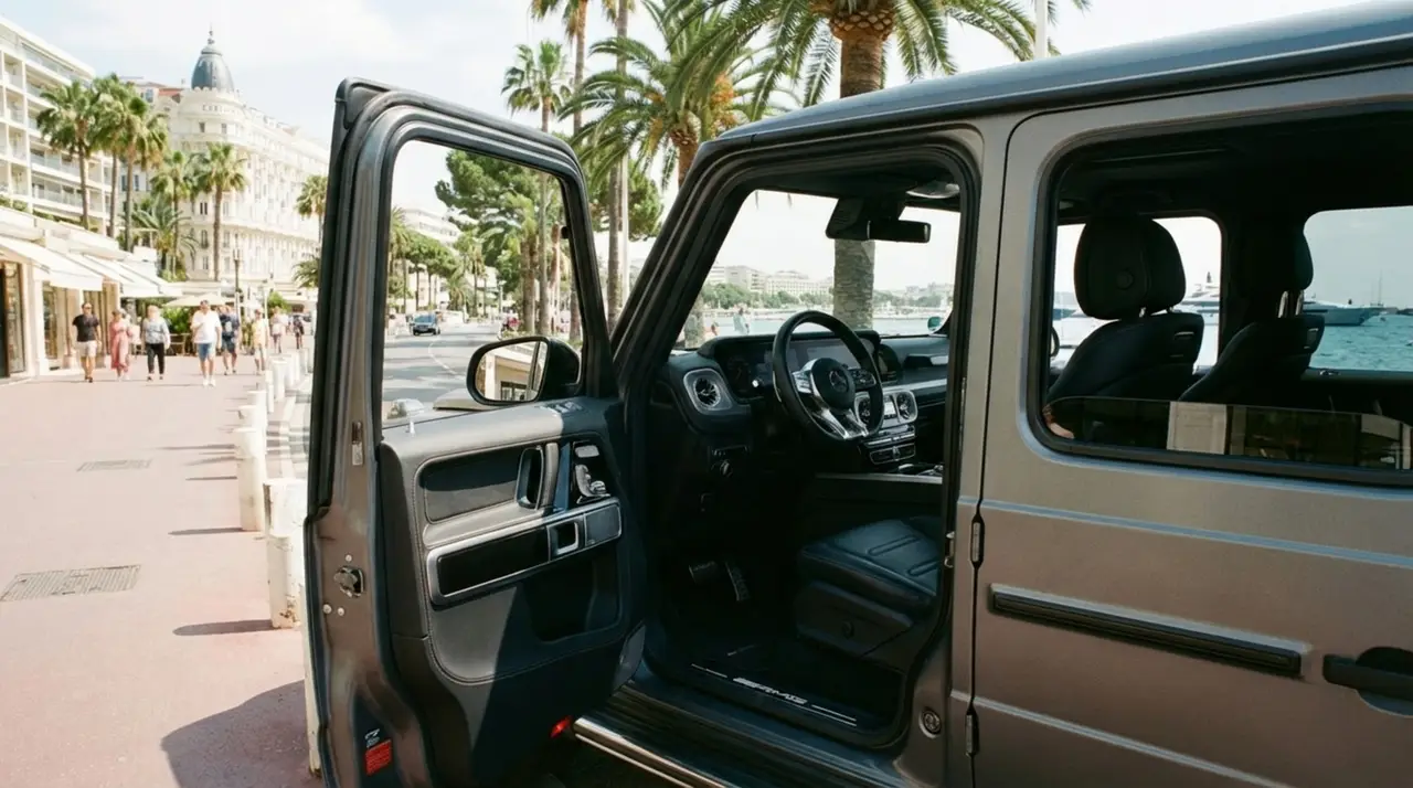 Mercedes Benz G63 2023, dashboard — Sports Car Rental Germany, Germany. Command mountain switchbacks with commanding presence