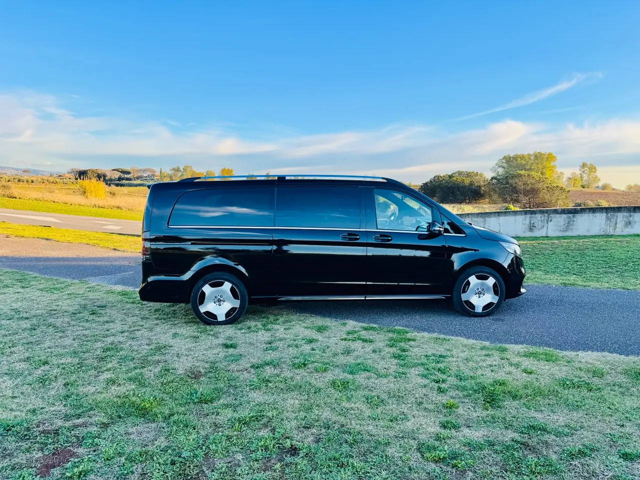 Mercedes Benz V300 4x4 XL Exclusive 7 seats 2025, front view — Sports Car Rental Germany, Germany. Seven passengers, one seamless airport-to-hotel handover