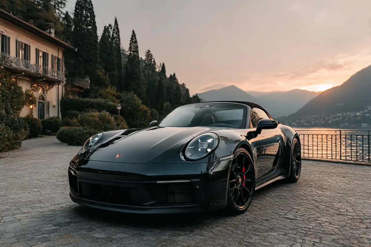 Porsche 992 Carrera 4 GTS Cabrio 2024 — Sports Car Rental Germany, Germany. Top down for winding roads before sunset