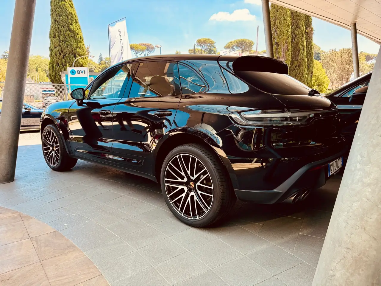 Porsche Macan 2024, rear view — Sports Car Rental Germany, Germany. Sharp handling for winding roads and city transfers
