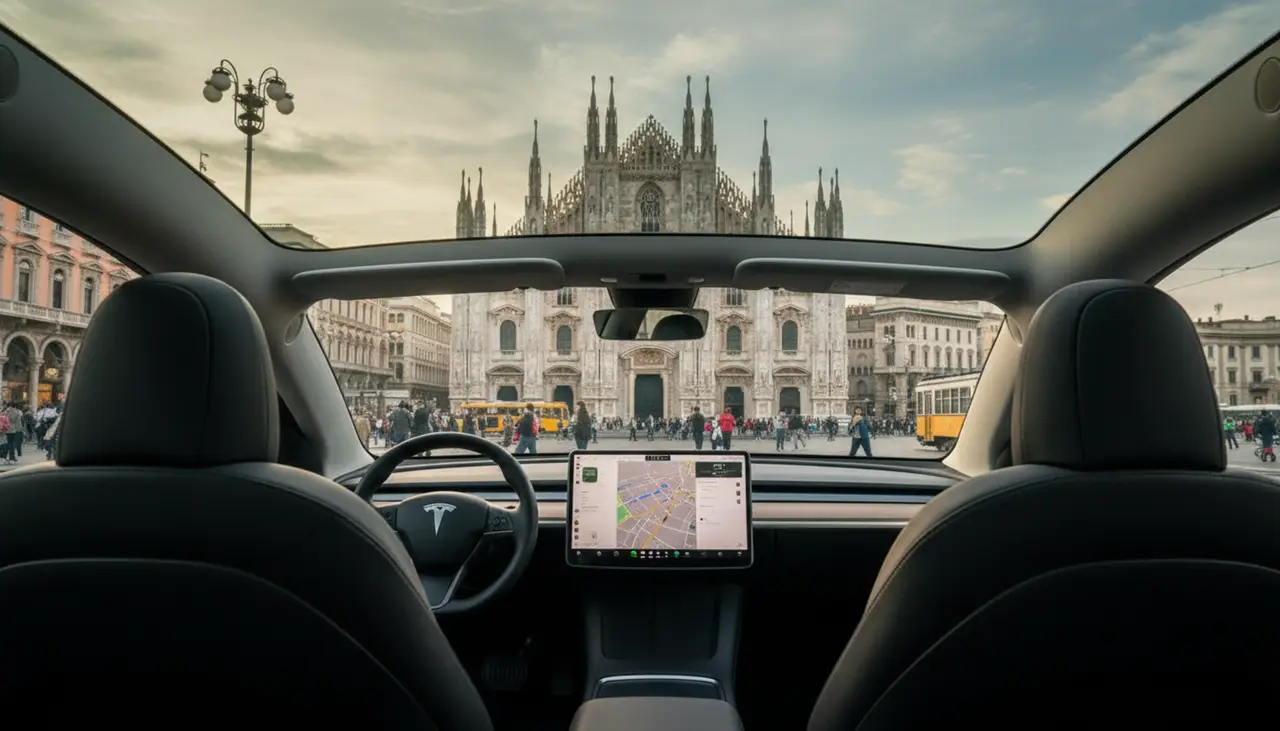 Tesla Model Y Long Range 2023, Armaturenbrett — Sports Car Rental Germany, Germany. Leise durch die Stadt, elektrisch zum Termin